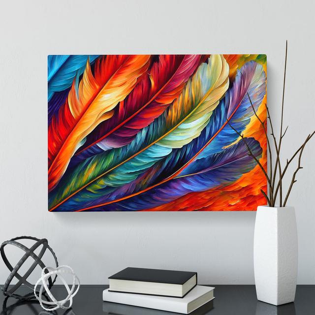 Bird Feather Vol.4 Abstract - Wrapped Canvas Graphic Art Latitude Vive Size: 35cm H x 50cm W x 3cm D on Productcaster.