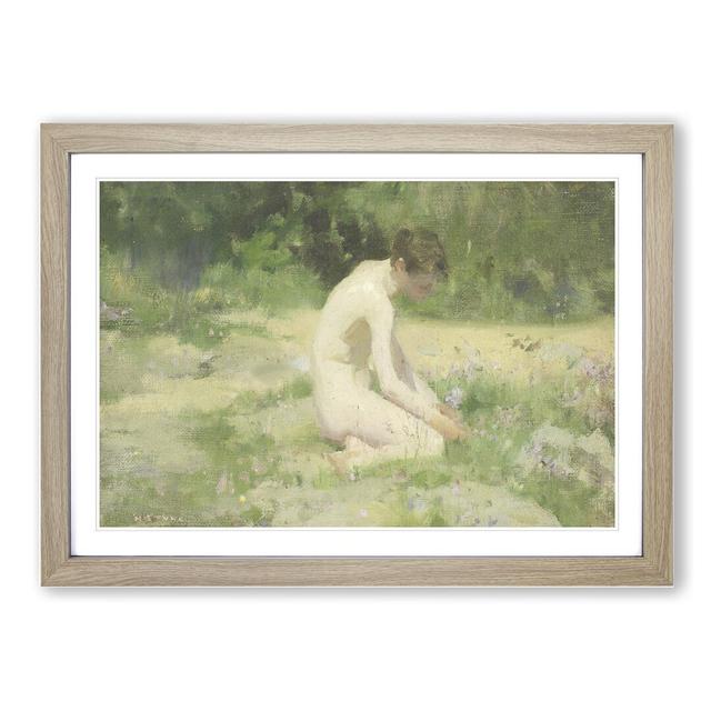 Sea-Pinks by Henry Scott Tuke - Picture Frame Painting East Urban Home Size: 36cm H x 48cm W x 2cm D, Frame Option: Oak Framed on Productcaster.