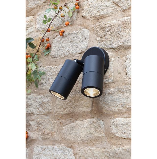 Brittanymarie 18cm H Integrated LED Outdoor Armed Sconce 17 Stories Fixture Finish: Matt Black on Productcaster.