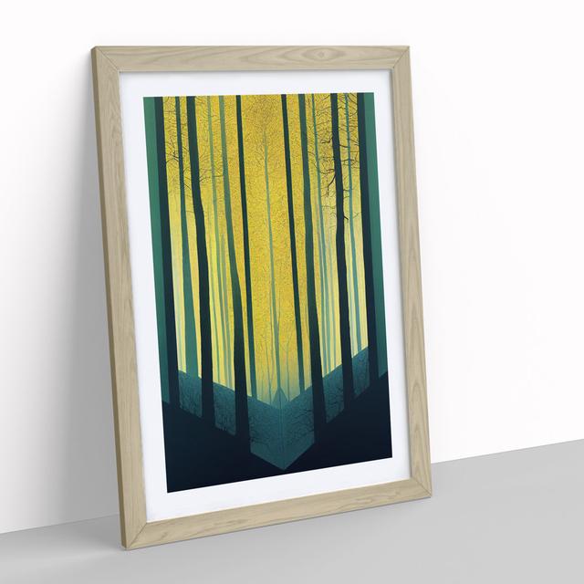 Majestic Forest Abstract - Picture Frame Graphic Art Alpen Home Frame Colour: Oak, Size: 46cm H x 34cm W x 2cm D on Productcaster.