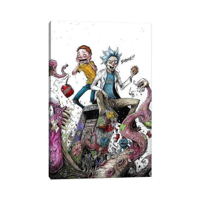 Rick And Morty by Marcelo Ventura - Wrapped Canvas Painting ClassicLiving Size: 30.48cm H x 20.32cm W x 1.91cm D on Productcaster.