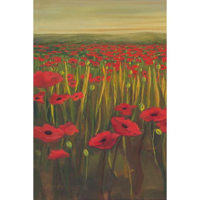 Red Poppies In Field I by Julie Joy - Wrapped Canvas Painting Rosalind Wheeler Size: 46cm H x 30cm W on Productcaster.