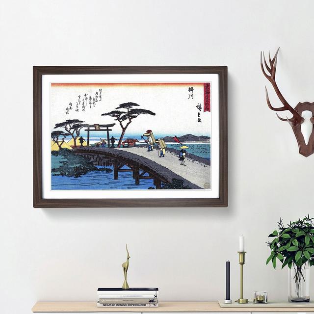 Kakegawa by Utagawa Hiroshige - Picture Frame Art Print East Urban Home Frame Option: Walnut Framed, Size: 48cm H x 65cm W x 2cm D on Productcaster.