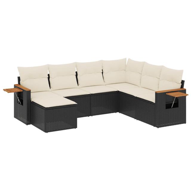 Vidaxl 7-Tlg. Garten-Sofagarnitur Mit Kissen Beige Polyrattan 17 Stories on Productcaster.