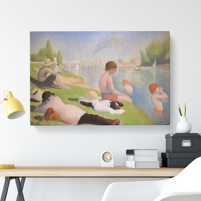 Bathers by Georges Seurat - Wrapped Canvas Paining East Urban Home Size: 50cm H x 76cm W x 3cm D on Productcaster.