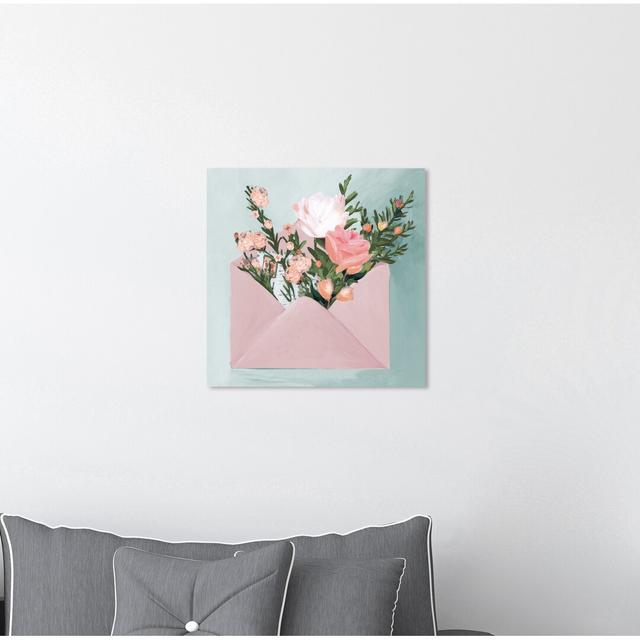 Pastel Flower Mail - Painting East Urban Home Format: Wrapped Canvas, Size: 30.48cm H x 30.48cm W x 3.81cm D on Productcaster.