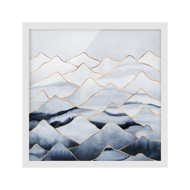 Mountains White Gold - Picture Frame Painting Alpen Home Format: White, Size: 70cm H x 70cm W x 2cm D, Matte Colour: No Matte on Productcaster.