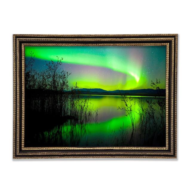 Green Northern Lights - Print Ebern Designs Size: 29.7cm H x 42cm W x 3cm D on Productcaster.