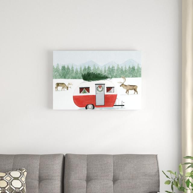 Camping For Christmas Collection A by Grace Popp - Wrapped Canvas Print Blue Elephant Size: 51cm H x 76cm W on Productcaster.