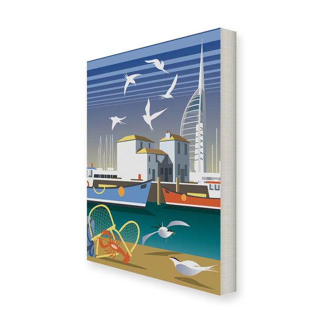 The Camber, Portsmouth by Dave Thompson Graphic Art Wrapped on Canvas East Urban Home Size: 45 cm H x 30 cm W x 5 cm D on Productcaster.