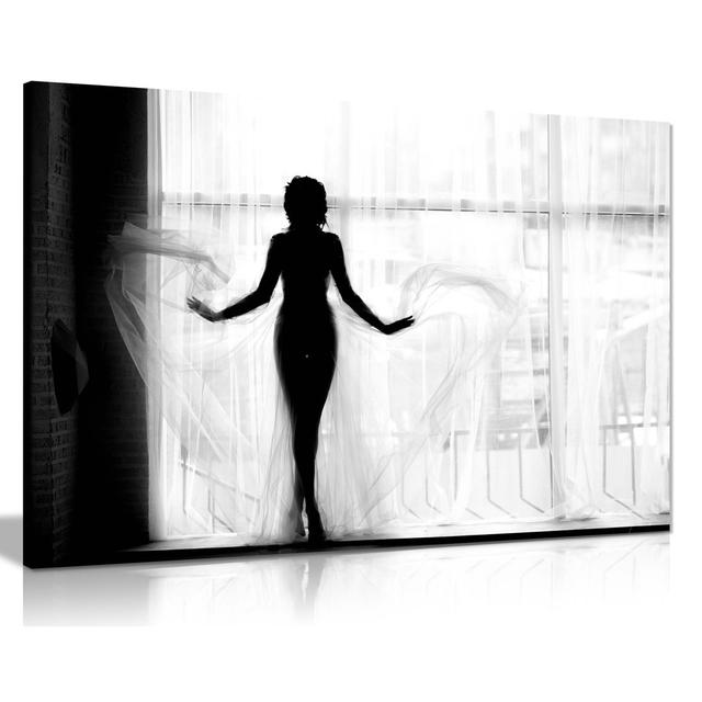 Sexy Woman Body Silhouette - Wrapped Canvas Art Prints Panther Print Size: 20cm H x 31cm W on Productcaster.