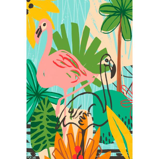 Graphic Jungle VI by June Erica Vess - Wrapped Canvas Art Prints Pergo Classics Size: 122cm H x 81cm W on Productcaster.