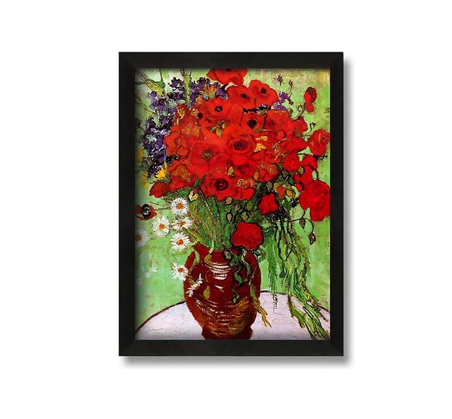 Still Life Red Poppies and Daisies by Vincent Van Gogh - Picture Frame Painting on Canvas ClassicLiving on Productcaster.