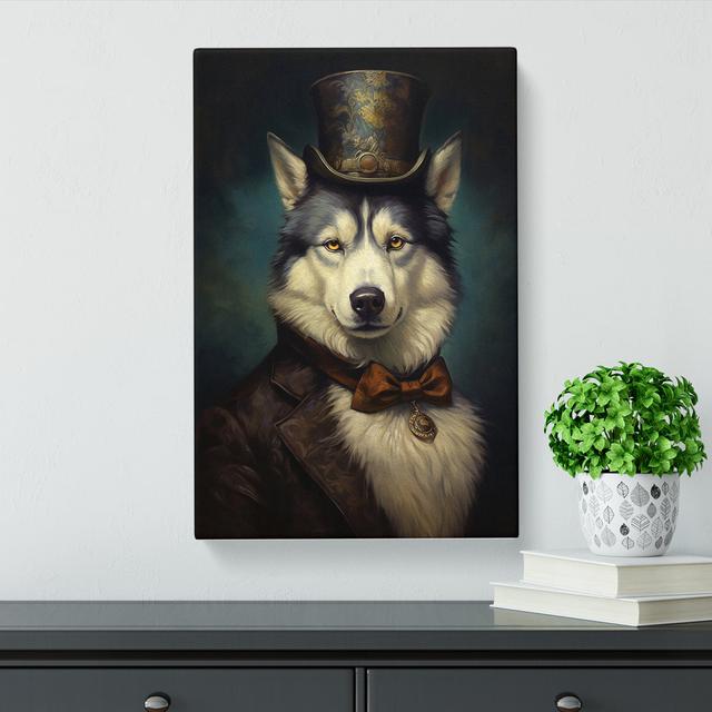 Husky Victorian Art Happy Larry Size: 60cm H x 40cm W x 3cm D on Productcaster.