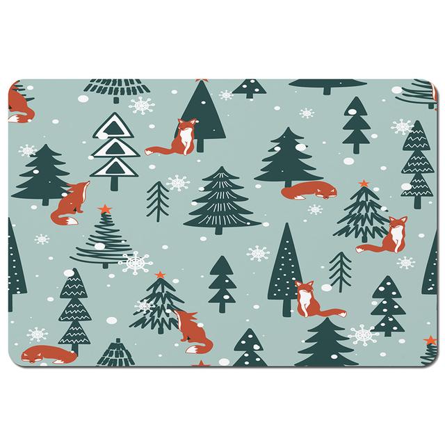 Fir-Trees Snow Designer Placemat Set The Seasonal Aisle on Productcaster.