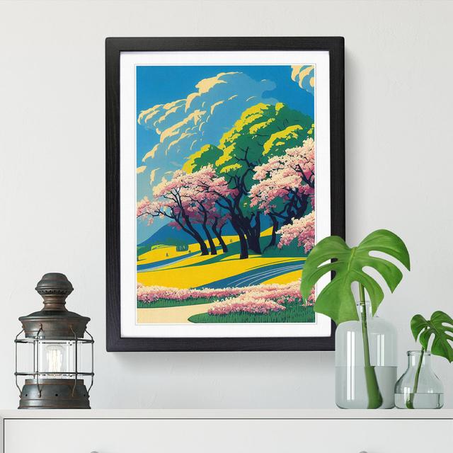 Pretty Spring Landscape - Print Marlow Home Co. Frame Option: Walnut, Size: 46cm H x 34cm W x 2cm D on Productcaster.