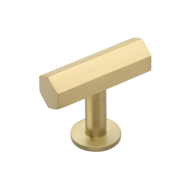 Heritage Brass Cabinet Knob Hexagon T-Bar Design with Rose 41mm Heritage Brass on Productcaster.