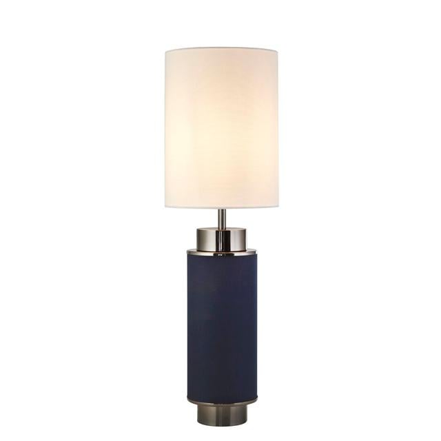 Joanie 72Cm Table Lamp Fairmont Park Shade Colour: White, Base Colour: Silver/Blue on Productcaster.