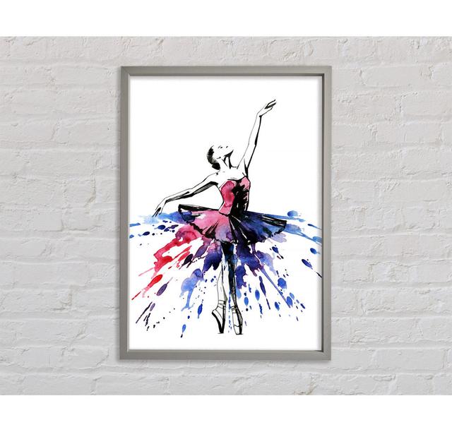 Blue Pink Ballerina 8 - Single Picture Frame Art Prints on Canvas Bright Star Size: 84.1cm H x 59.7cm W x 3.3cm D on Productcaster.