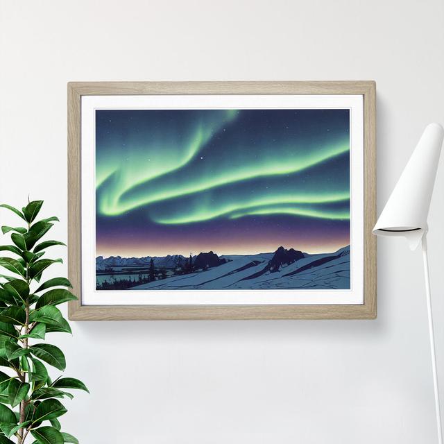 Intoxicating Northern Lights - Picture Frame Graphic Art Metro Lane Size: 46cm H x 64cm W x 2cm D, Frame Colour: Oak on Productcaster.