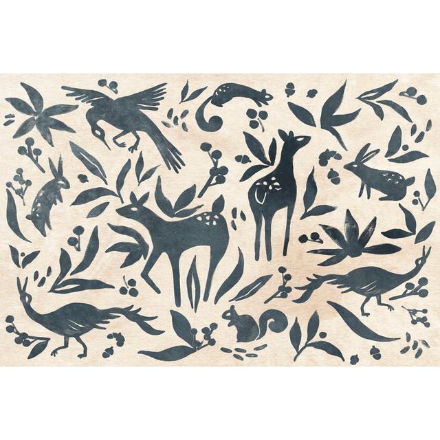 Woodland Woodblock I by June Erica Vess - Wrapped Canvas Print Union Rustic Size: 30cm H x 46cm W x 3.8cm D on Productcaster.