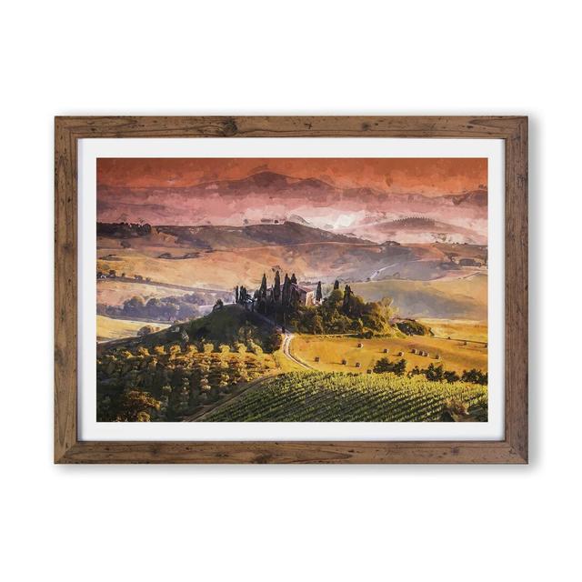 View Over Tuscany In Italy - Single Picture Frame Print East Urban Home Frame Option: Walnut, Size: 45cm H x 63cm W x 2cm D on Productcaster.