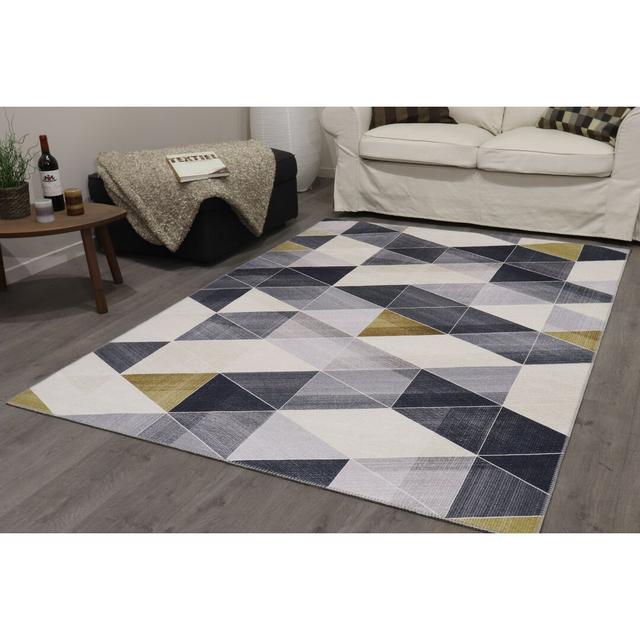 Sue Fenix Black Rug Metro Lane Rug Size: Rectangle 120cm x 180cm on Productcaster.