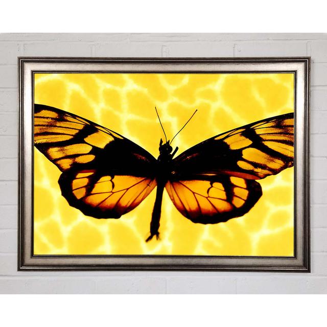 Yellow Butterfly Wings - Single Picture Frame Art Prints August Grove Size: 59.7cm H x 84.1cm W x 1.5cm D, Format: Matte Black Framed Paper on Productcaster.