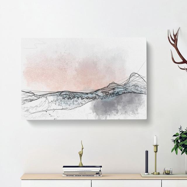 Sunrise Behind Grand Teton - Wrapped Canvas Painting Print East Urban Home Size: 35cm H x 50cm W x 3cm D on Productcaster.