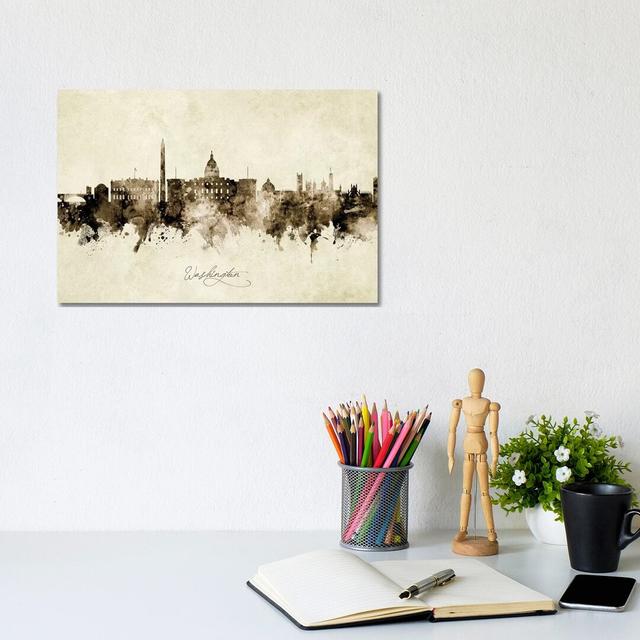 Washington DC Skyline by Michael Tompsett - Wrapped Canvas Painting Latitude Run Size: 20.32cm H x 30.48cm W x 1.91cm D on Productcaster.