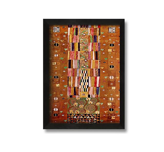 Klimt Frieze Framed Print Ophelia & Co. Format: Black Framed Canvas, Size: 118.9cm H x 84.1cm W x 3.3cm D on Productcaster.