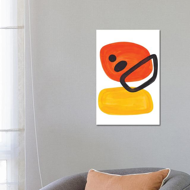 Yellow Orange Orbit by EnShape - Wrapped Canvas Art Prints Metro Lane Size: 66.04cm H x 45.72cm W x 3.81cm D on Productcaster.