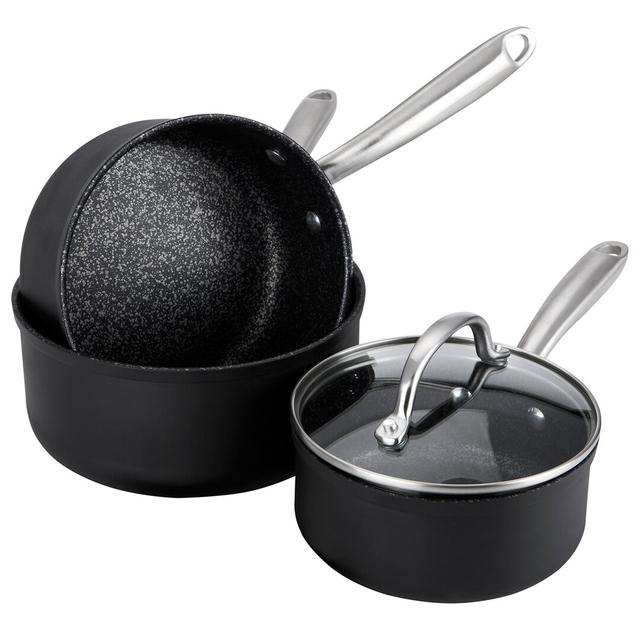 Prestige Scratch Guard 3 Piece Saucepan Set - induction Hob Saucepan Sets Non Stick with Glass Lids 16/18/20cm, Scratch Resistant Cookware Prestige on Productcaster.