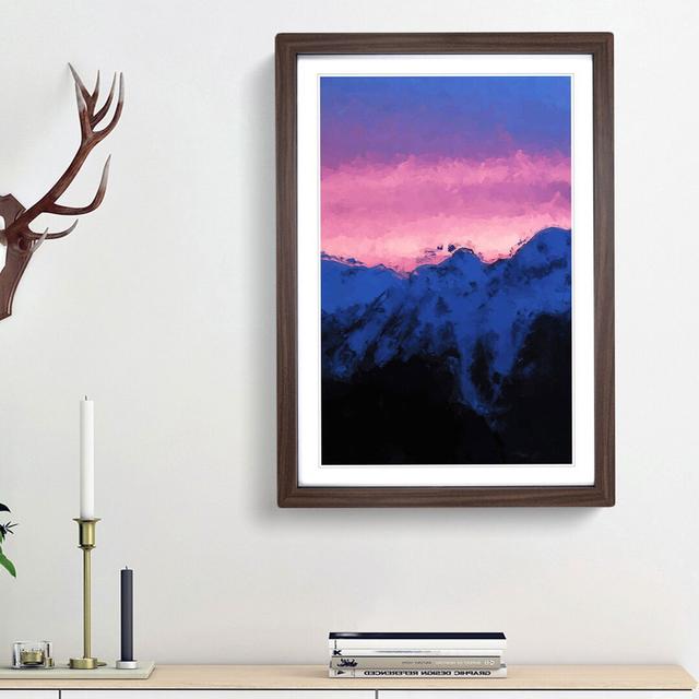 Mountain Sunset in Sion Switzerland in Abstract - Picture Frame Graphic Art Print East Urban Home Size: 36cm H x 27cm W x 2cm D, Frame Option: Walnut on Productcaster.