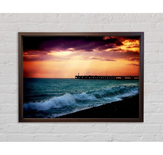 Ocean Waves At Daybreak - Single Picture Frame Art Prints on Canvas Bright Star Size: 100cm H x 141.4cm W x 3.3cm D on Productcaster.