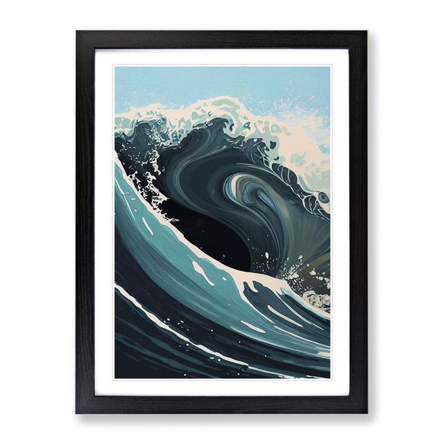 Dramatic Ocean Wave House of Hampton Size: 34cm H x 25cm W, Format: Black on Productcaster.