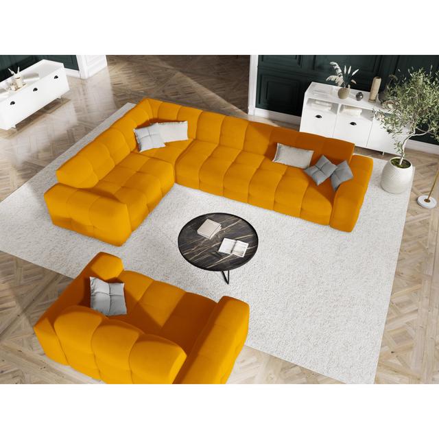 Ecksofa Nicolien Ebern Designs Ausrichtung: Links ausgerichtet, Polsterfarbe: Orange on Productcaster.