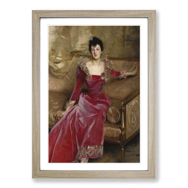 XX-A-3428X Mrs. Hugh Hammersley by John Singer Sargent - Picture Frame Painting East Urban Home Size: 48cm H x 36cm W x 2cm D, Frame Option: Oak Frame on Productcaster.