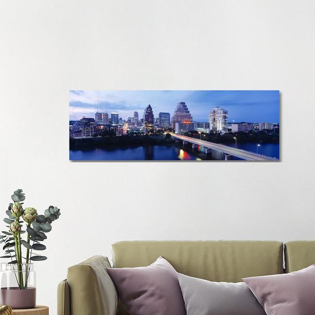 Night, Austin, Texas, USA - Wrapped Canvas Panoramic Photograph Ebern Designs Size: 40.64cm H x 121.92cm W x 1.91cm D on Productcaster.