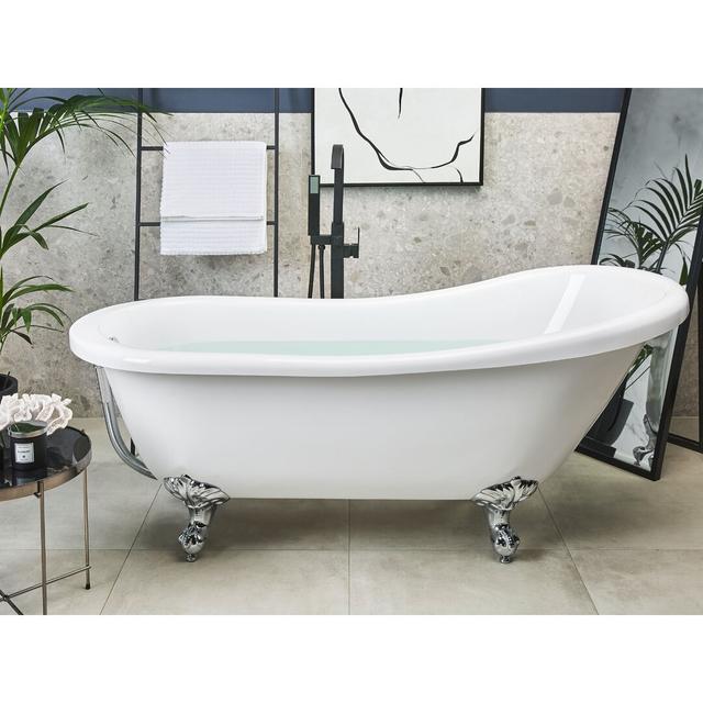 Conneaut 1530mm x 770mm Freestanding Soaking Acrylic Bathtub Marlow Home Co. on Productcaster.