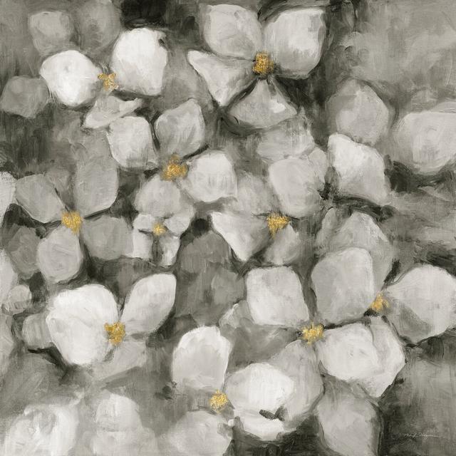 Midnight Neutral Hydrangeas With Gold Crop by Marilyn Hageman - Wrapped Canvas Painting Marlow Home Co. Size: 30cm H x 46cm W on Productcaster.