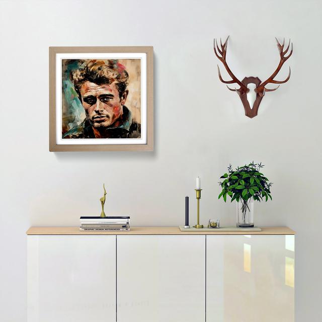 James Dean Abstract Expressionism - Single Picture Frame Print on Wood Marlow Home Co. Frame Colour: Oak on Productcaster.