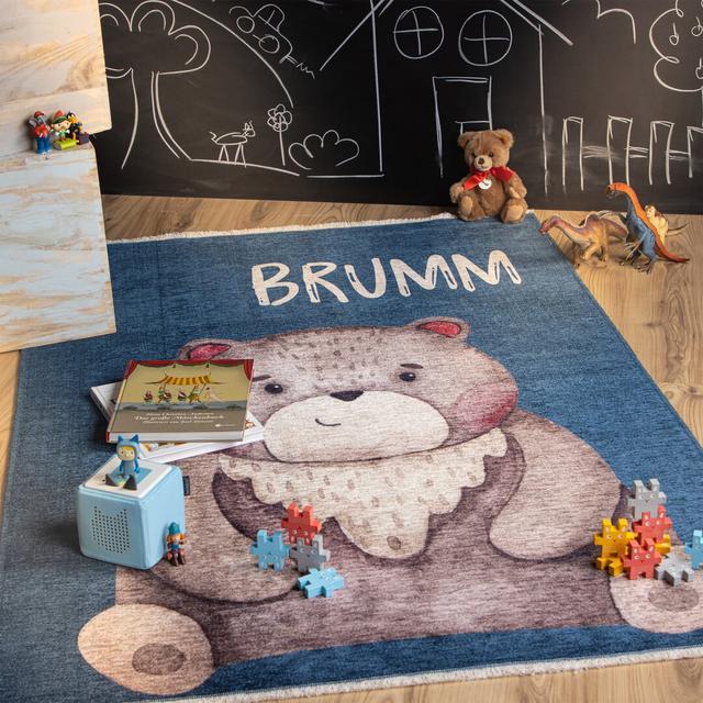 Danae Machine Woven Blue/Brown Rug Zoomie Kids on Productcaster.