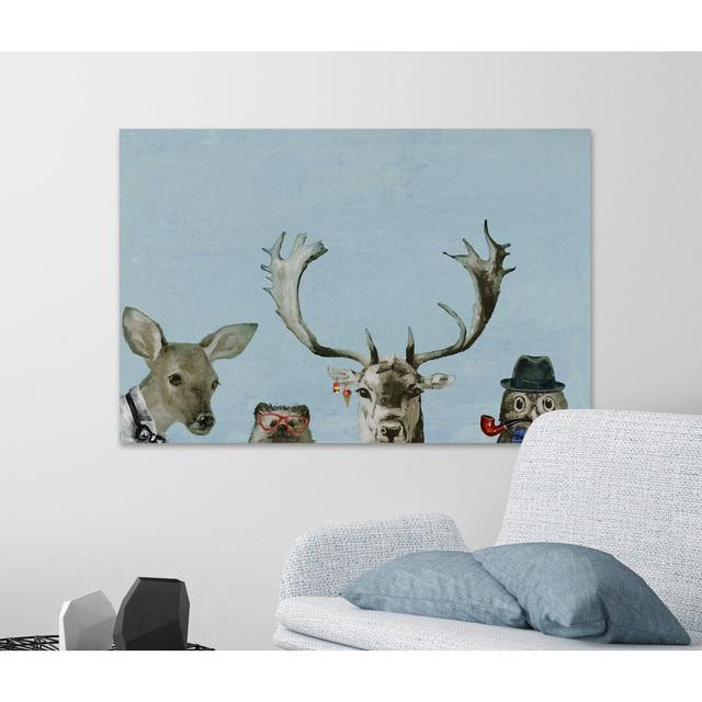 Too Cool for the Party in Blue - Wrapped Canvas Painting Print East Urban Home Size: 40" H x 60" W x 1.5" D on Productcaster.