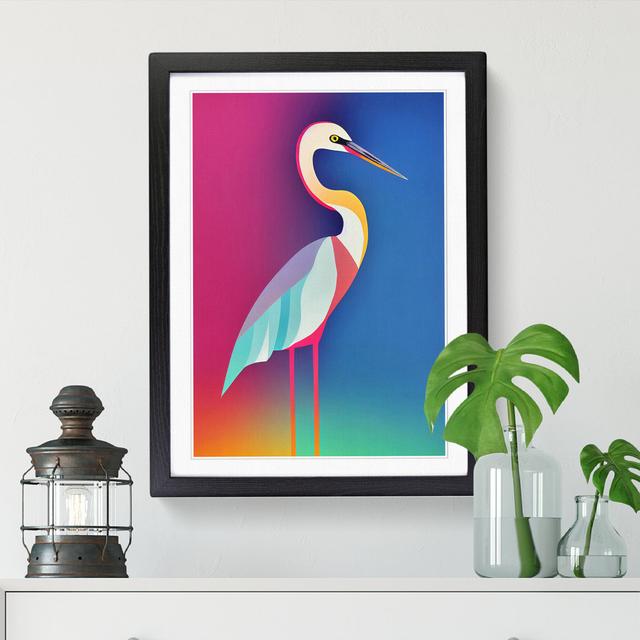 Heron Bird In Abstract Vol.1 House of Hampton Frame Option: Oak, Size: 34cm H x 25cm W on Productcaster.