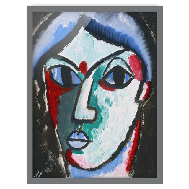 Portrait of a Man by Alexej Von Jawlensky - Picture Frame Painting Marlow Home Co. Size: 55cm H x 40cm W x 2cm D, Frame Option: Grey Framed on Productcaster.