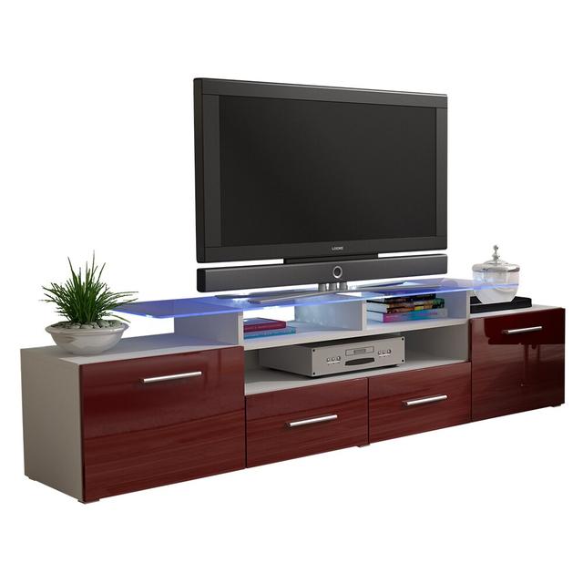 Aliyah-Lilly TV Stand for TVs up to 85 " 17 Stories Colour: White/Red on Productcaster.