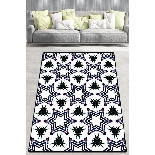 Ethelyne North Star Shaggy Black/White Rug 17 Stories Rug Size: Rectangle 100 x 160cm on Productcaster.