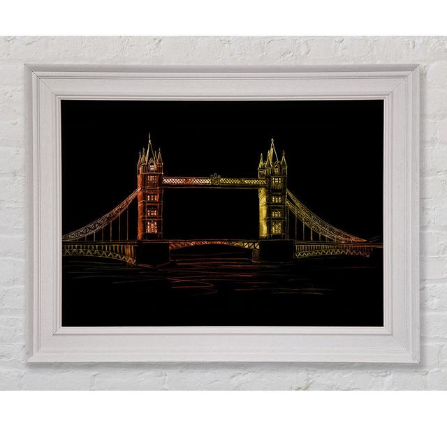 Tower Bridge Glow Gerahmter Druck Ebern Designs Größe: 21 cm H x 29,7 cm B on Productcaster.