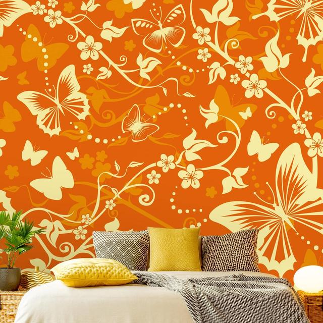 Enchanting Butterflies 1.92m x 1.92m Textured Matte Peel & Stick Mural East Urban Home on Productcaster.